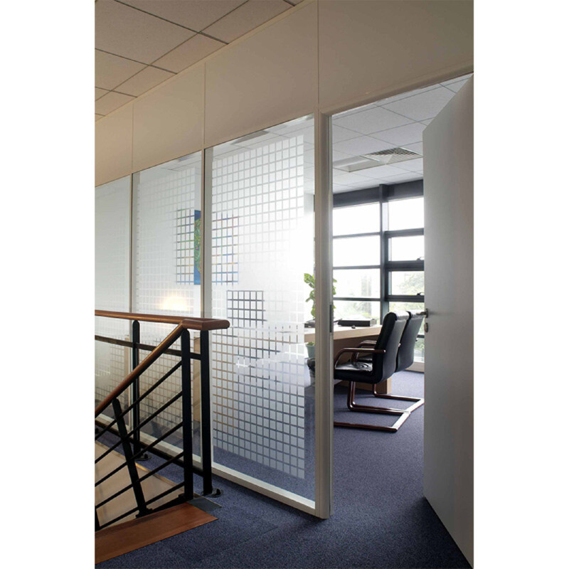 Film décoratif dépoli motif carrés de 45 mm REFLECTIV INT450 Rouleau de 1.52 x 5ml