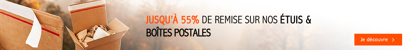 55% de remise sur nos étuis & boîtes postales! 