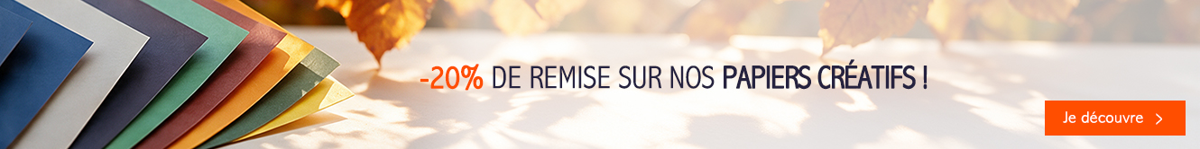 20% de remise sur nos Papiers Créatifs!