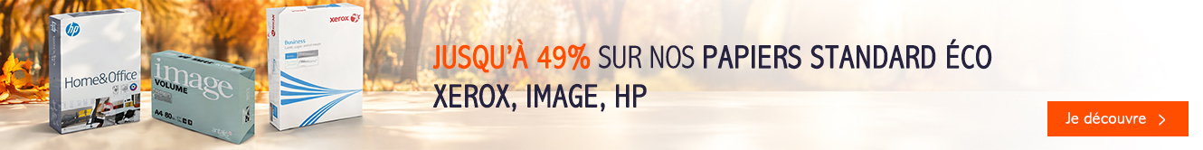 Jusqu'à 49% sur nos papiers standard éco Xerox, Image, HP.